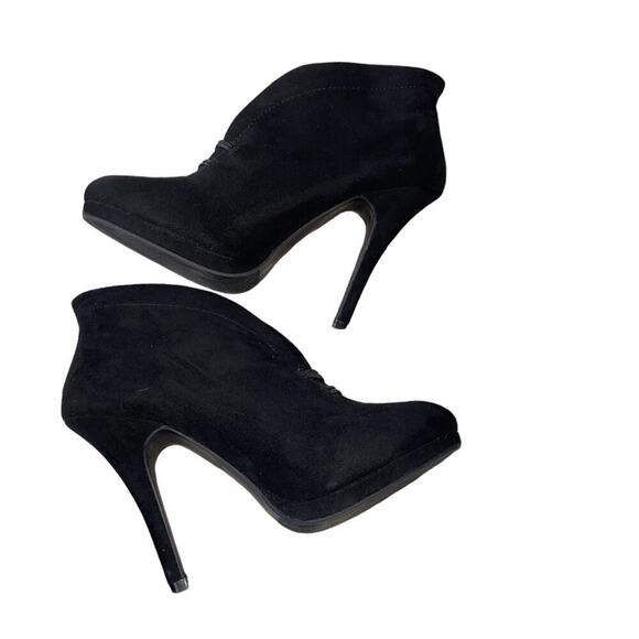 Pre-Owned Apt. 9 Women's Heels Black Split Front Stiletto ankle bootie SZ 8 heel - Picture 2 of 9